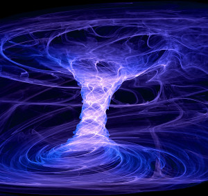 blue energy tornado - high quality and very detailed computer-ge