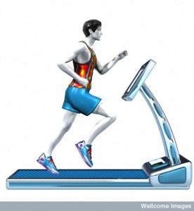 B0006087 Man running on a treadmill