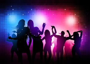 Party People Background - Vector dancing young people.